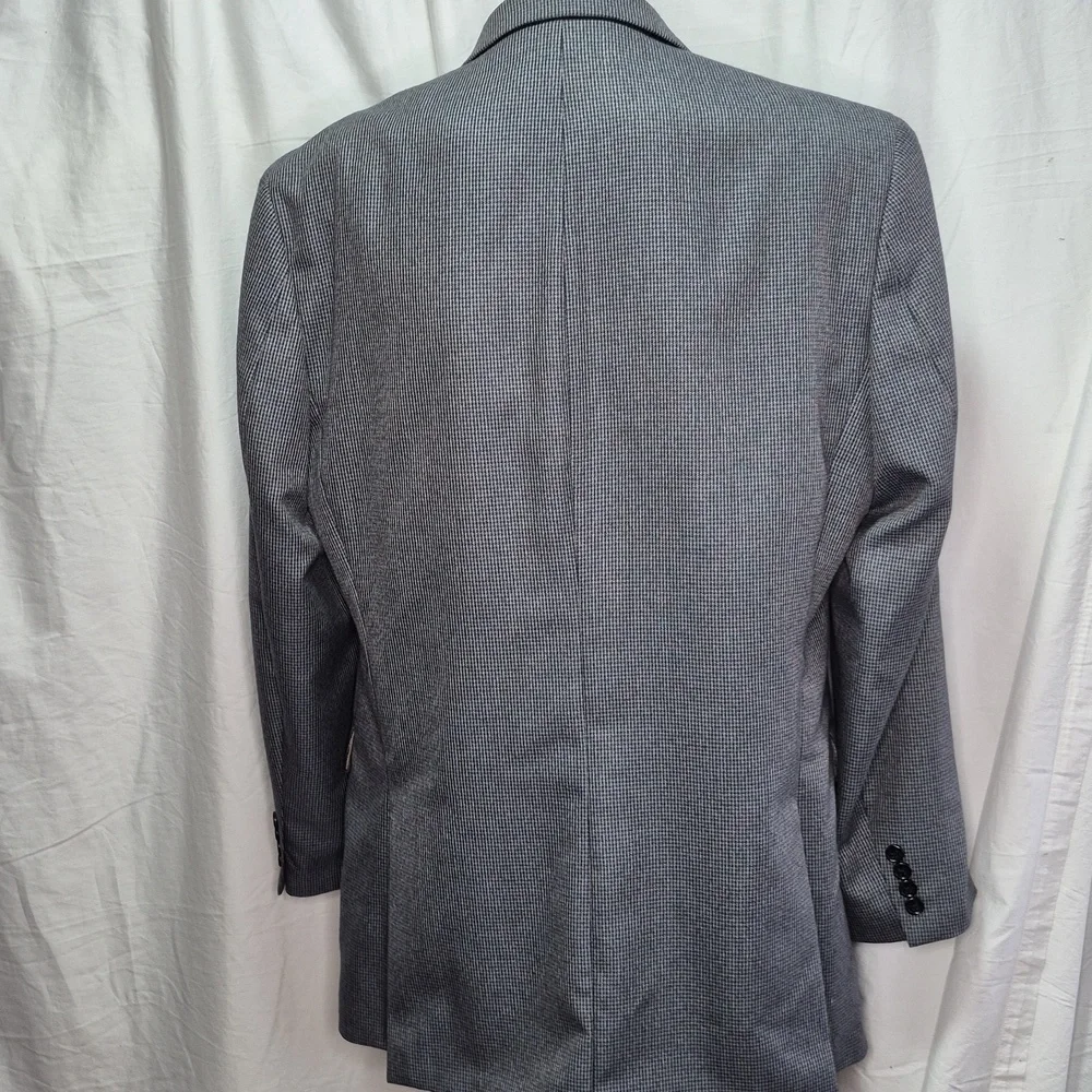 Izod MACY'S Men's Blue Houndstooth Blazer Sz 42L Excellent Condition